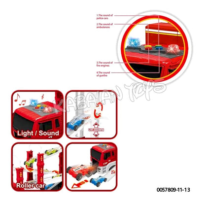 race track transformable fire truck