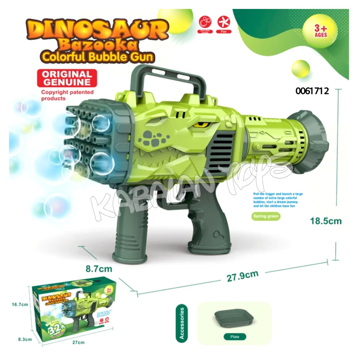 2 in 1 Dinosaur bubble gun / fan