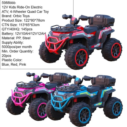 Electric Car with 4-Wheel Drive Motors 12V