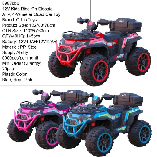 Electric Car with 4-Wheel Drive Motors 12V