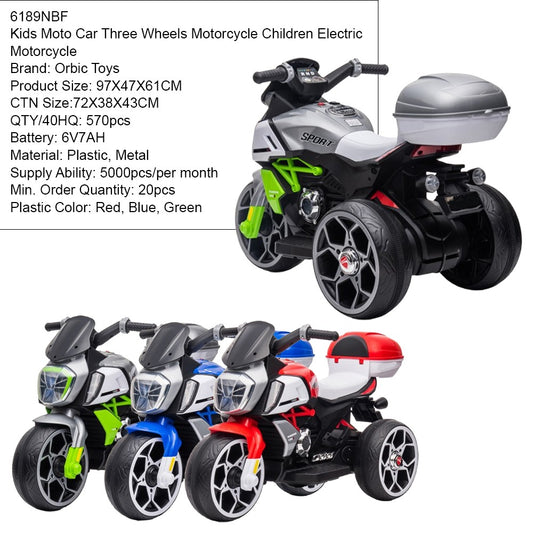 Electric Rides-on Motorcycle with 3 Wheels