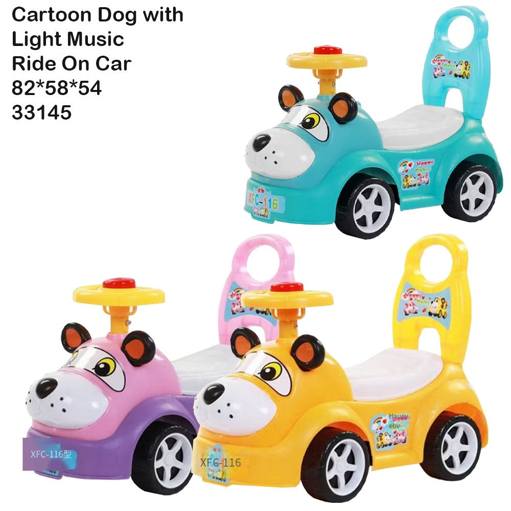 Ride On Cartoon Dog Car With Music & Light