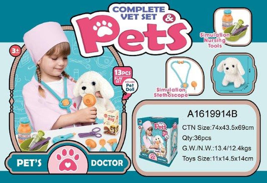 Medical Doctor Set 13PCS Pretend Play Puppy Care Toy for Children