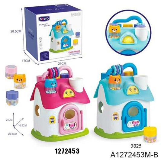 Plastic Musical House Toys Geometric Shape Matching Blocks With Sound