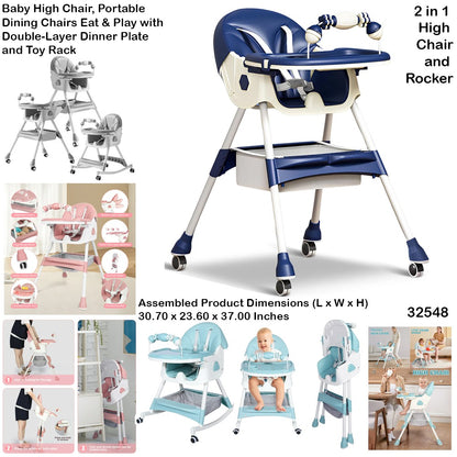 Multifunctional convertible baby high chair and rocker