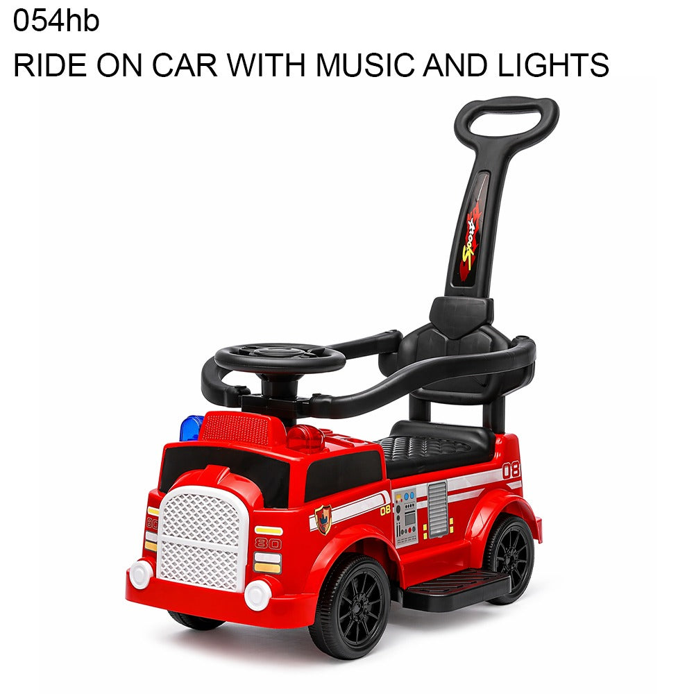 3-in-1 toddler ride-on fire truck push car