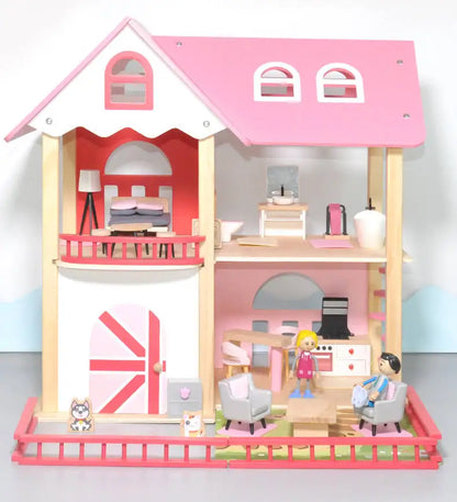 Wooden Dream Nordic Doll House with Figure Furniture Toys Kids Furniture DIY Wooden Doll House