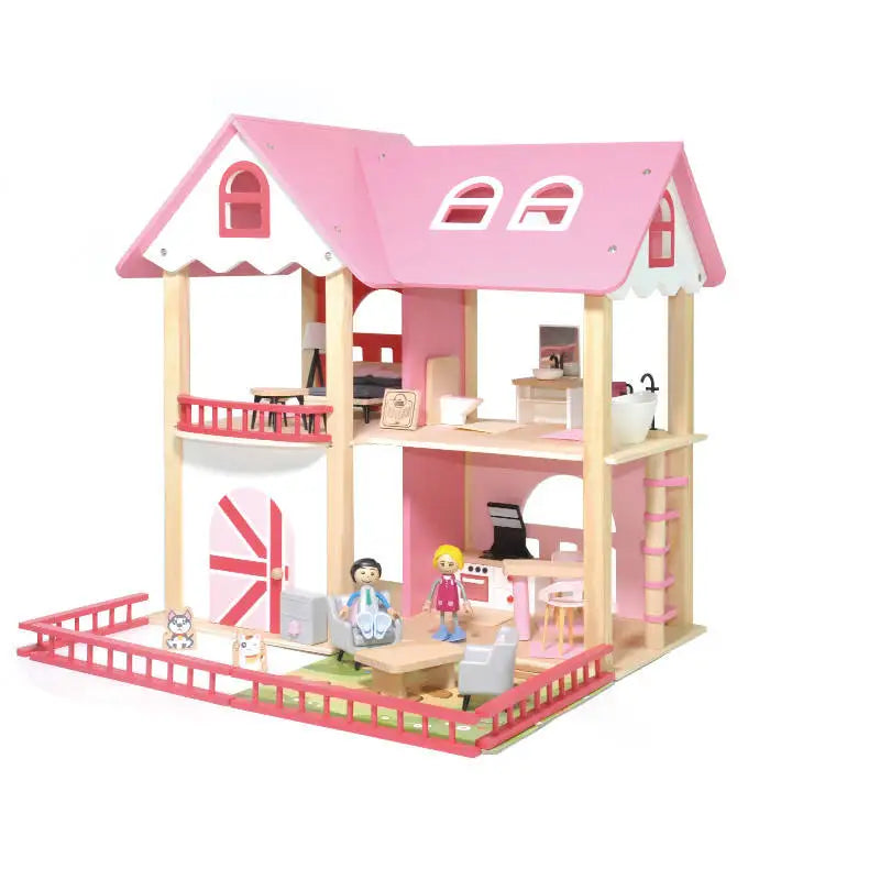 Wooden Dream Nordic Doll House with Figure Furniture Toys Kids Furniture DIY Wooden Doll House