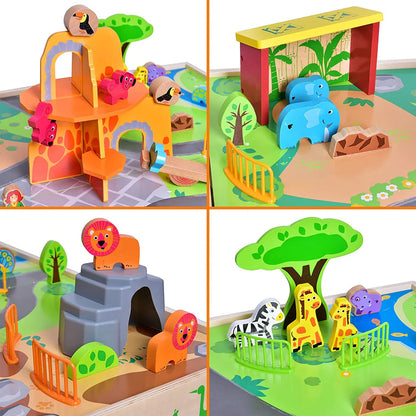 Multi-Purpose Wooden Toy Table
