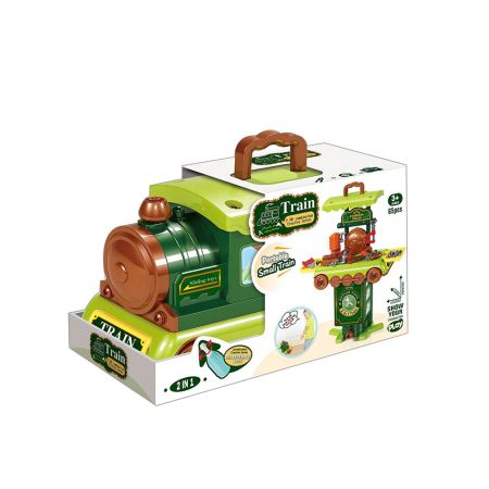 2-in-1 Workbench and Train Toy Set