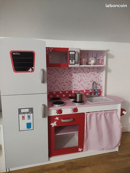 Pink and Red Wooden Kitchen Toy