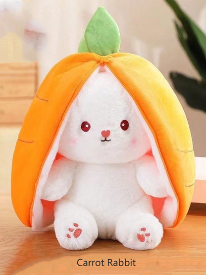 Plush Bunny Plush Toy Funny Hiding Strawberry/Carrot Bag