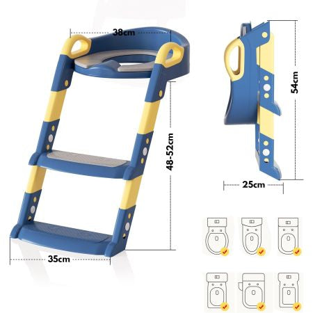 3-in-1 toddler potty training toilet seat with an integrated ladder