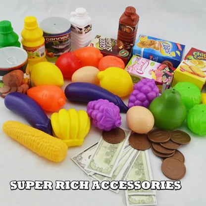 Kids Supermarket Playset with Trolley