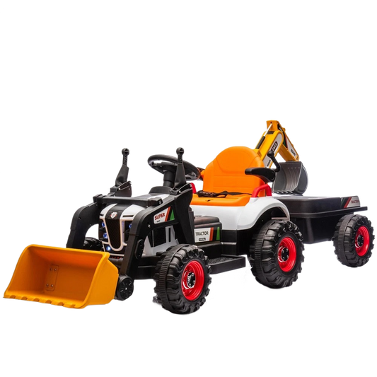 Kids Excavator Ride-On with Trailer & MP3