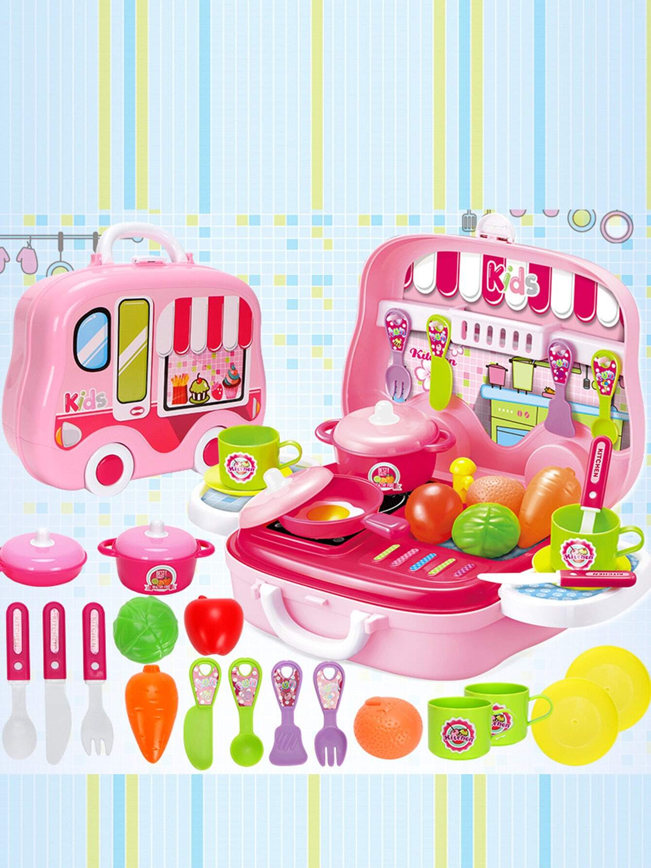 mini suitcase kitchen set