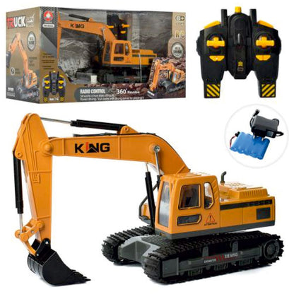 8 Channel Full Function 2.4G Wireless RC Excavator Toy Metal Bulldozer