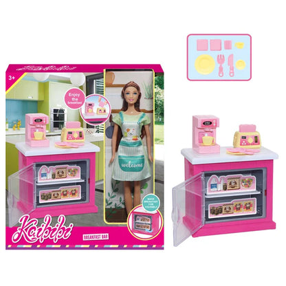 kitchen breakfast bar doll set
