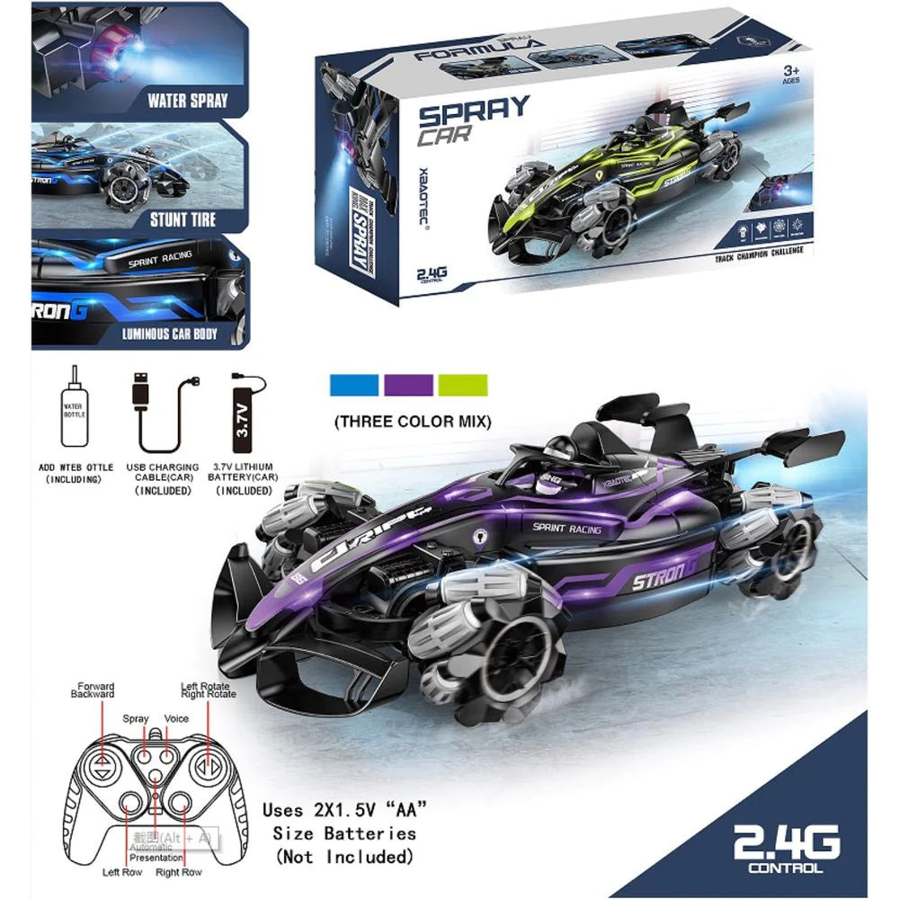 Remote Control Spray Smoke equation Stunt Car With Light Music 13 inch