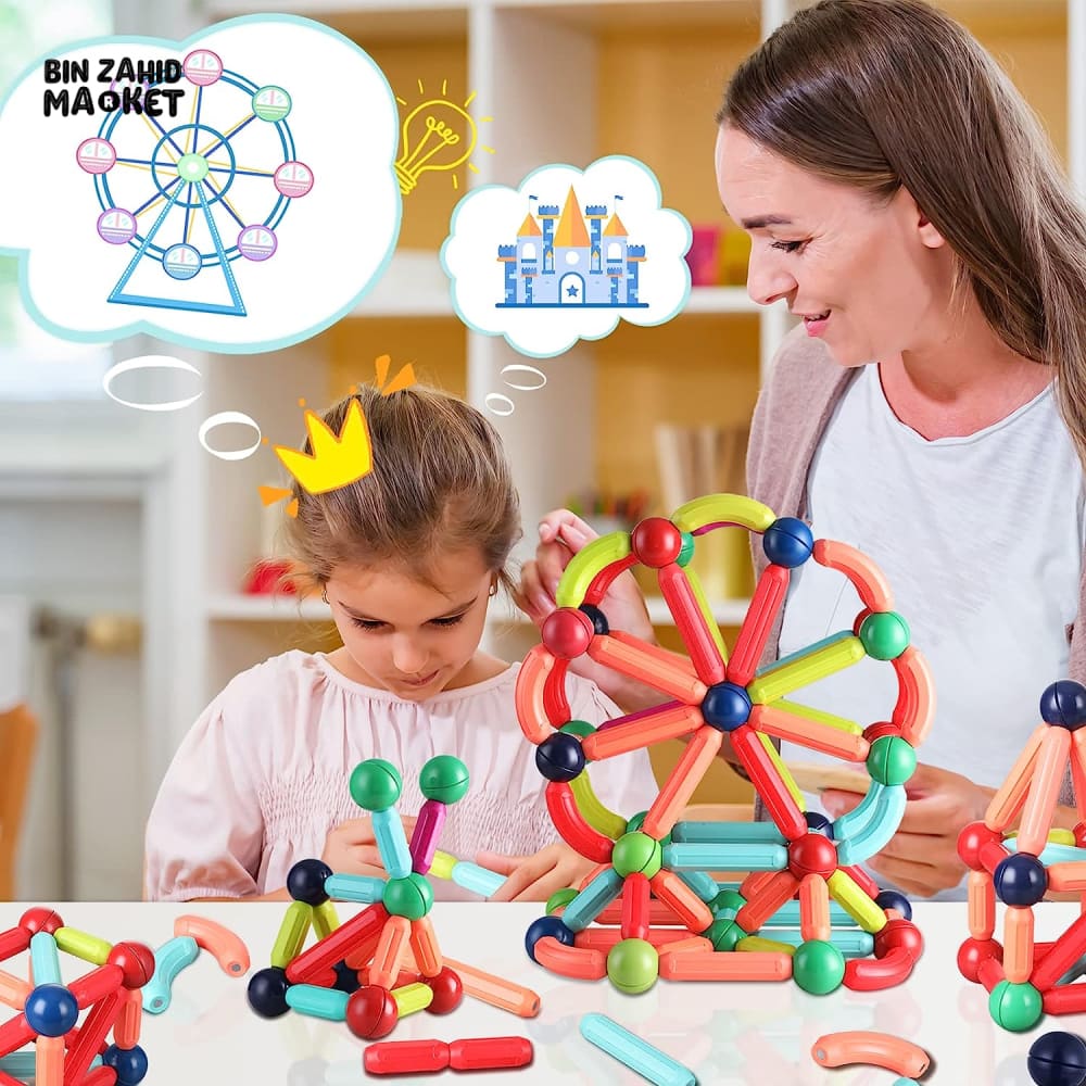 Magnetic Stick Toy Puzzle – 128 PCS