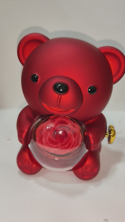 Red Teddy Bear Rose Hidden Jewelry Surprise