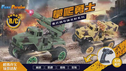 Long distance remote control rocket launcher car toy military  rc car