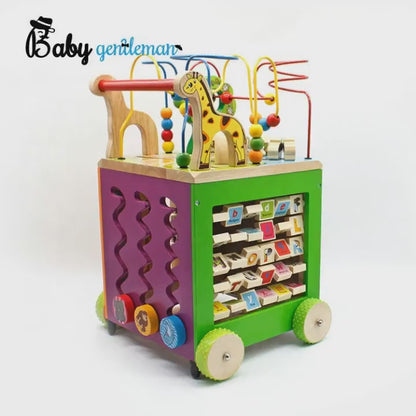 7 in 1 Wooden Activity Cube Baby Walker for Toddlers Educational Learning Toy