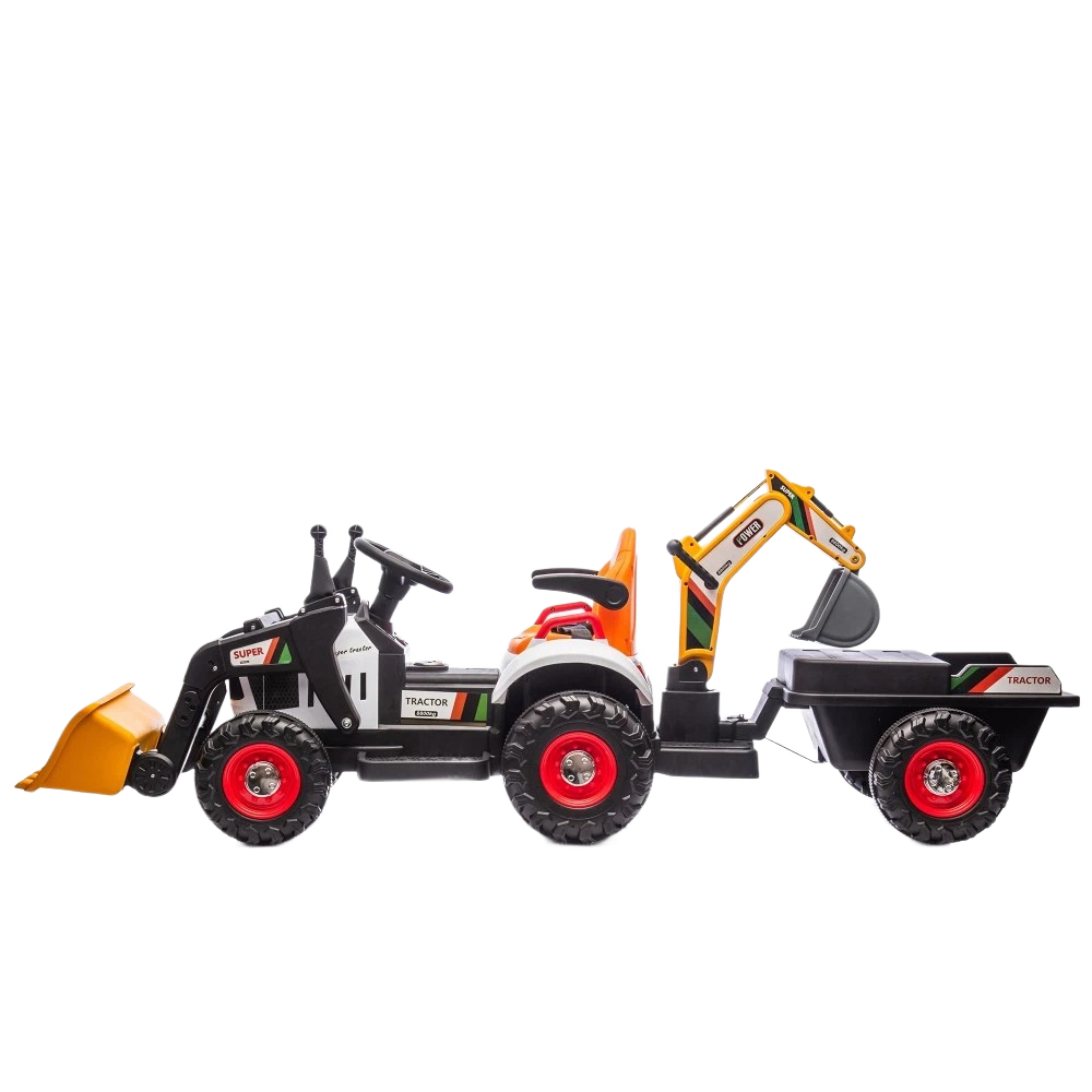 Kids Excavator Ride-On with Trailer & MP3