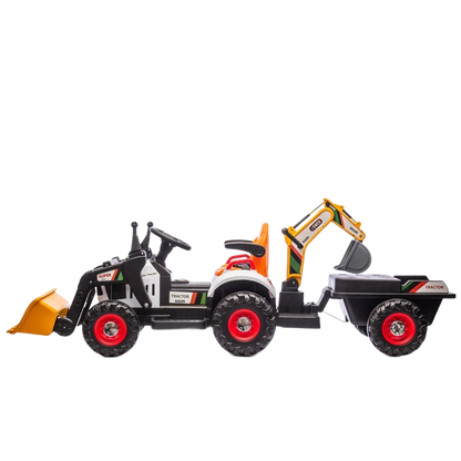 Kids Excavator Ride-On with Trailer & MP3