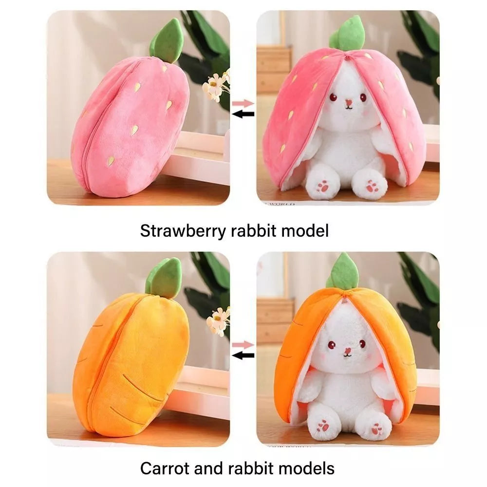 Plush Bunny Plush Toy Funny Hiding Strawberry/Carrot Bag