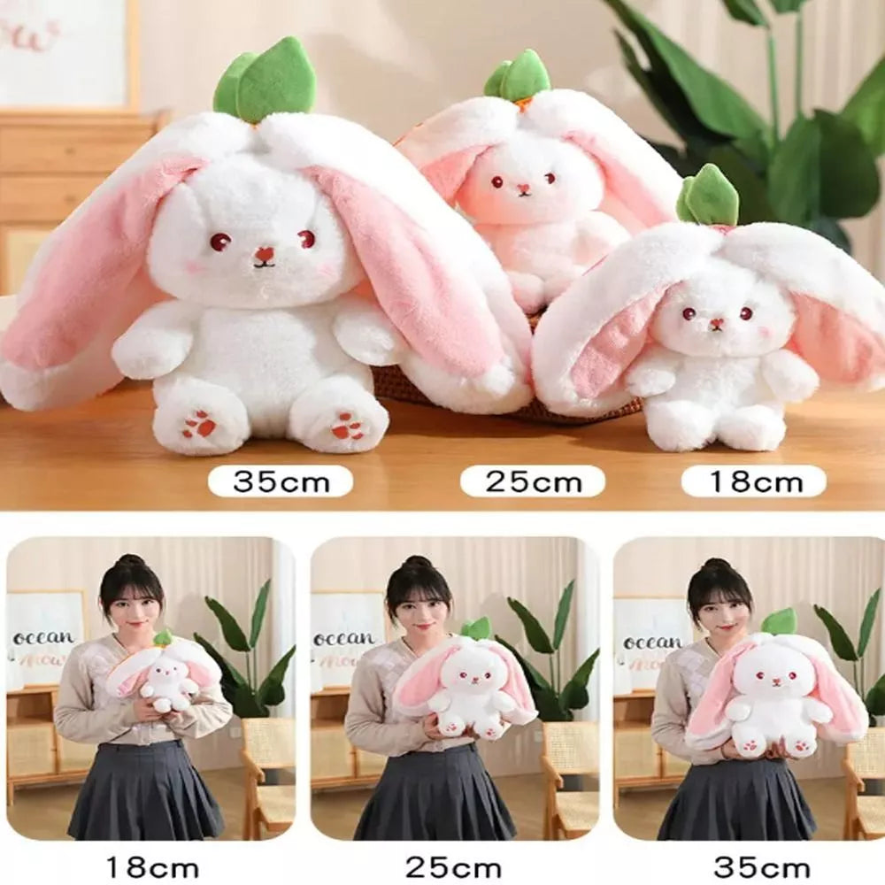 Plush Bunny Plush Toy Funny Hiding Strawberry/Carrot Bag