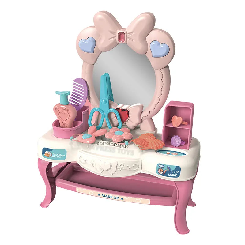 girl make up hairdresser mirror with accessories