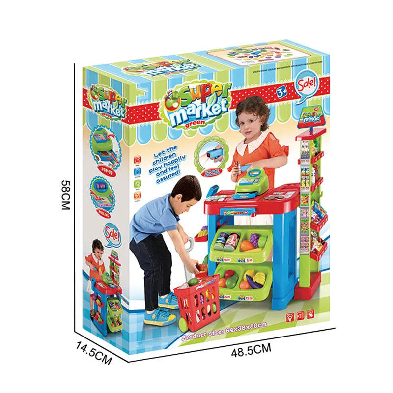 Kids Supermarket Playset with Trolley
