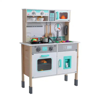 wooden kitchen toy sound and light simulation cooking kitchen toy set