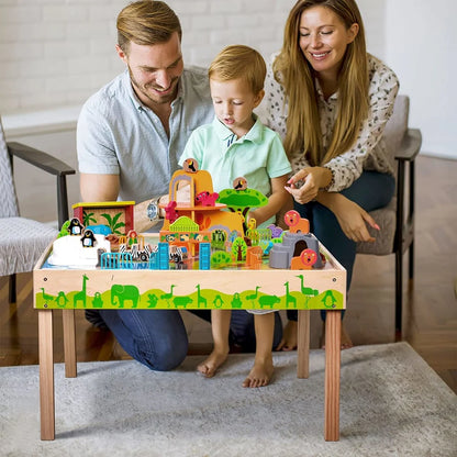 Multi-Purpose Wooden Toy Table