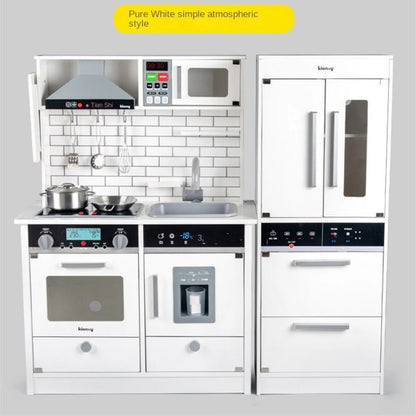 Grey or White Modern – Children's Kitchen with Accessories, Wooden Kitchen Toy for Children